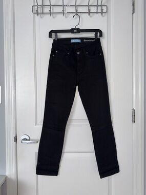 7 For All Mankind Black Kimmie Crop Skinny Jeans